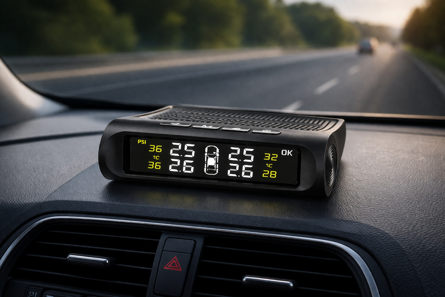 Solar TPMS Tire Pressure Monitoring System — 4 Sensor Kit