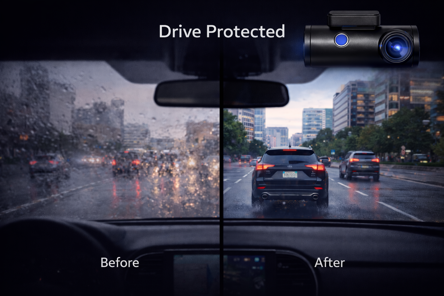 DriveCore M300S 4K Dash Cam — Front & Rear, Built-in GPS, WiFi & Voice Control