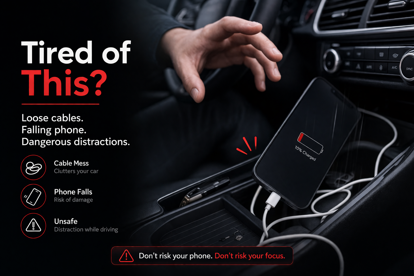DriveCore Magnetic Wireless Car Charger — 15W Fast Charging Phone Mount