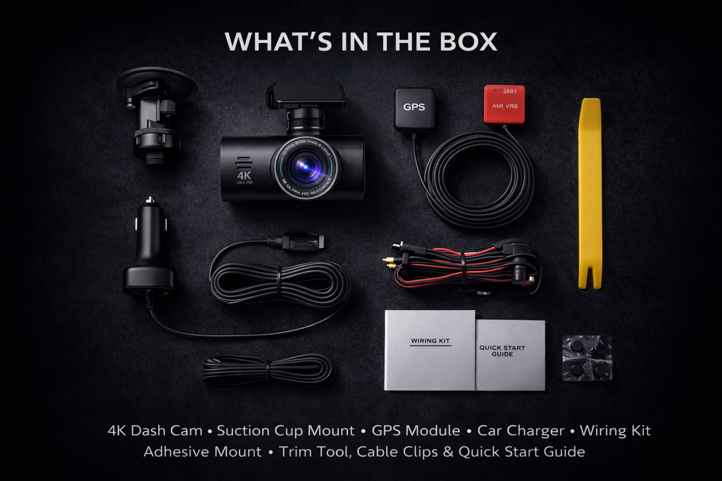 DriveCore B53P 4K Dash Cam — Sony Sensor, Dual Lens, WiFi & GPS